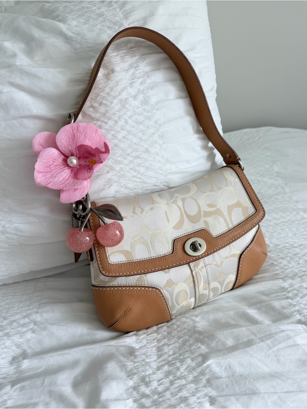 Vintage  Coach Signature Turnlock Flap Shoulder Bag (small)
